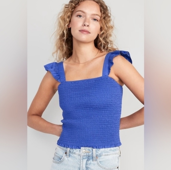 Old Navy Shirred Smock Tank Top - Picture 1 of 6